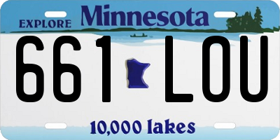 MN license plate 661LOU