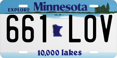 MN license plate 661LOV