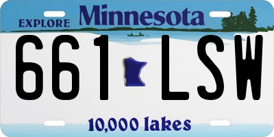 MN license plate 661LSW