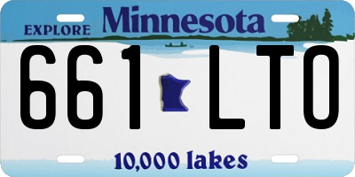 MN license plate 661LTO