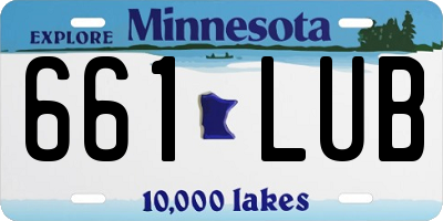 MN license plate 661LUB