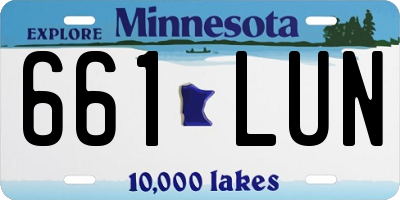 MN license plate 661LUN