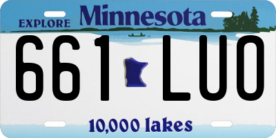 MN license plate 661LUO