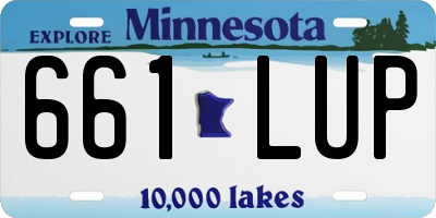 MN license plate 661LUP