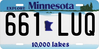 MN license plate 661LUQ