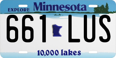 MN license plate 661LUS