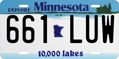 MN license plate 661LUW