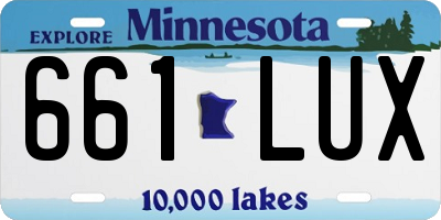 MN license plate 661LUX