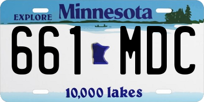 MN license plate 661MDC
