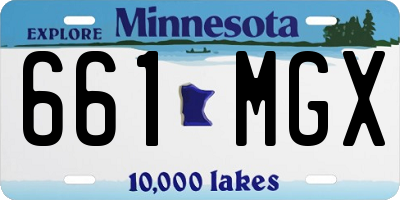 MN license plate 661MGX