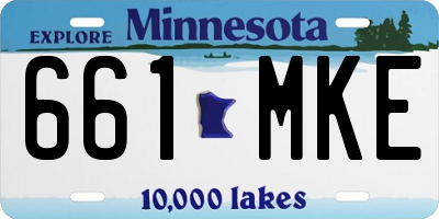 MN license plate 661MKE