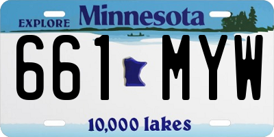 MN license plate 661MYW