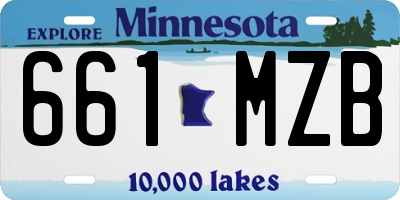 MN license plate 661MZB