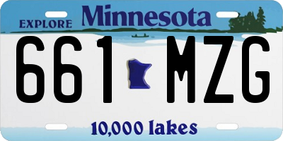 MN license plate 661MZG
