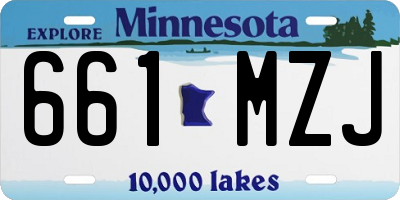 MN license plate 661MZJ