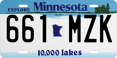 MN license plate 661MZK