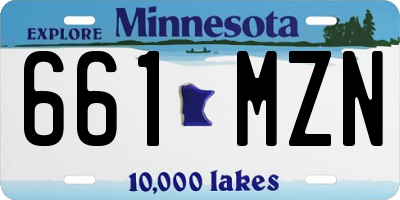 MN license plate 661MZN