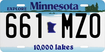 MN license plate 661MZO