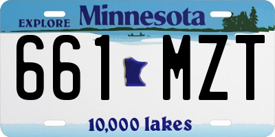 MN license plate 661MZT