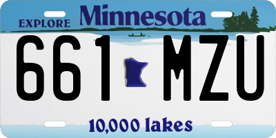 MN license plate 661MZU