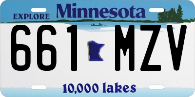 MN license plate 661MZV