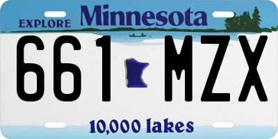 MN license plate 661MZX
