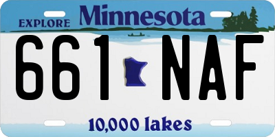 MN license plate 661NAF