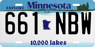 MN license plate 661NBW
