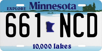 MN license plate 661NCD