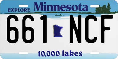 MN license plate 661NCF