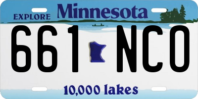 MN license plate 661NCO