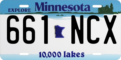 MN license plate 661NCX