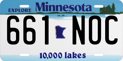 MN license plate 661NOC