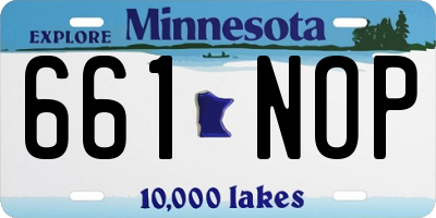 MN license plate 661NOP