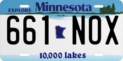 MN license plate 661NOX
