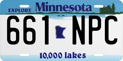 MN license plate 661NPC