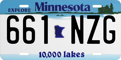 MN license plate 661NZG