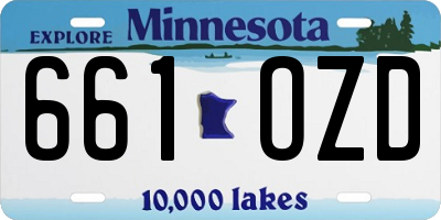 MN license plate 661OZD