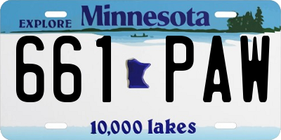 MN license plate 661PAW