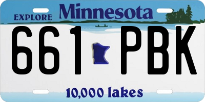 MN license plate 661PBK