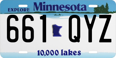 MN license plate 661QYZ