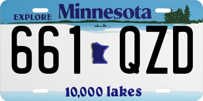 MN license plate 661QZD
