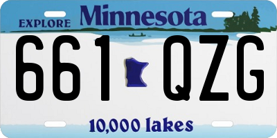 MN license plate 661QZG