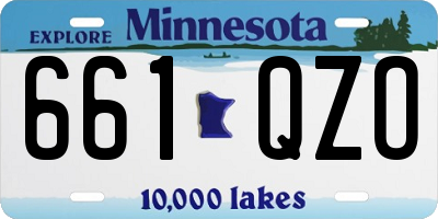 MN license plate 661QZO