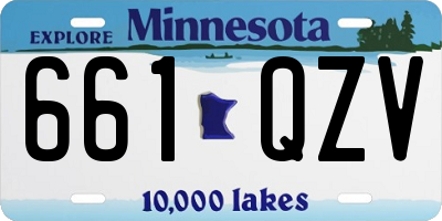 MN license plate 661QZV