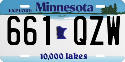 MN license plate 661QZW