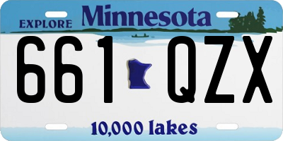 MN license plate 661QZX