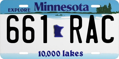 MN license plate 661RAC