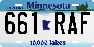MN license plate 661RAF
