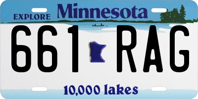 MN license plate 661RAG